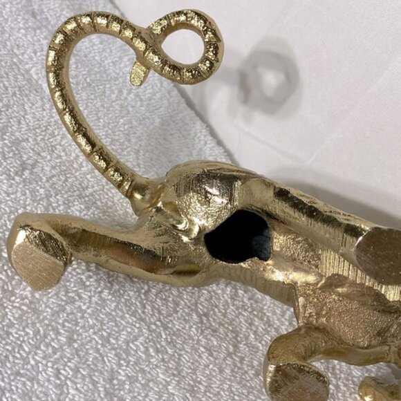 Vintage Gold Tone Jaguar Tiger Statue Figure Sculpture Cat Kitty Decor Art - Picture 13 of 14